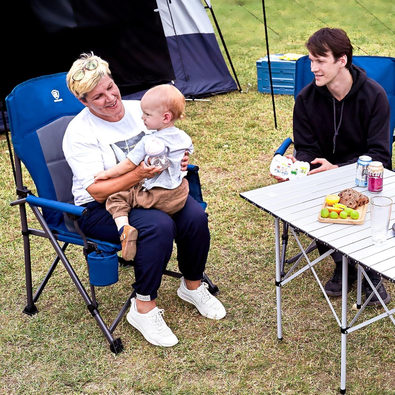 Silla de Camping Plegable Sobredimensionada EVER ADVANCED Azul