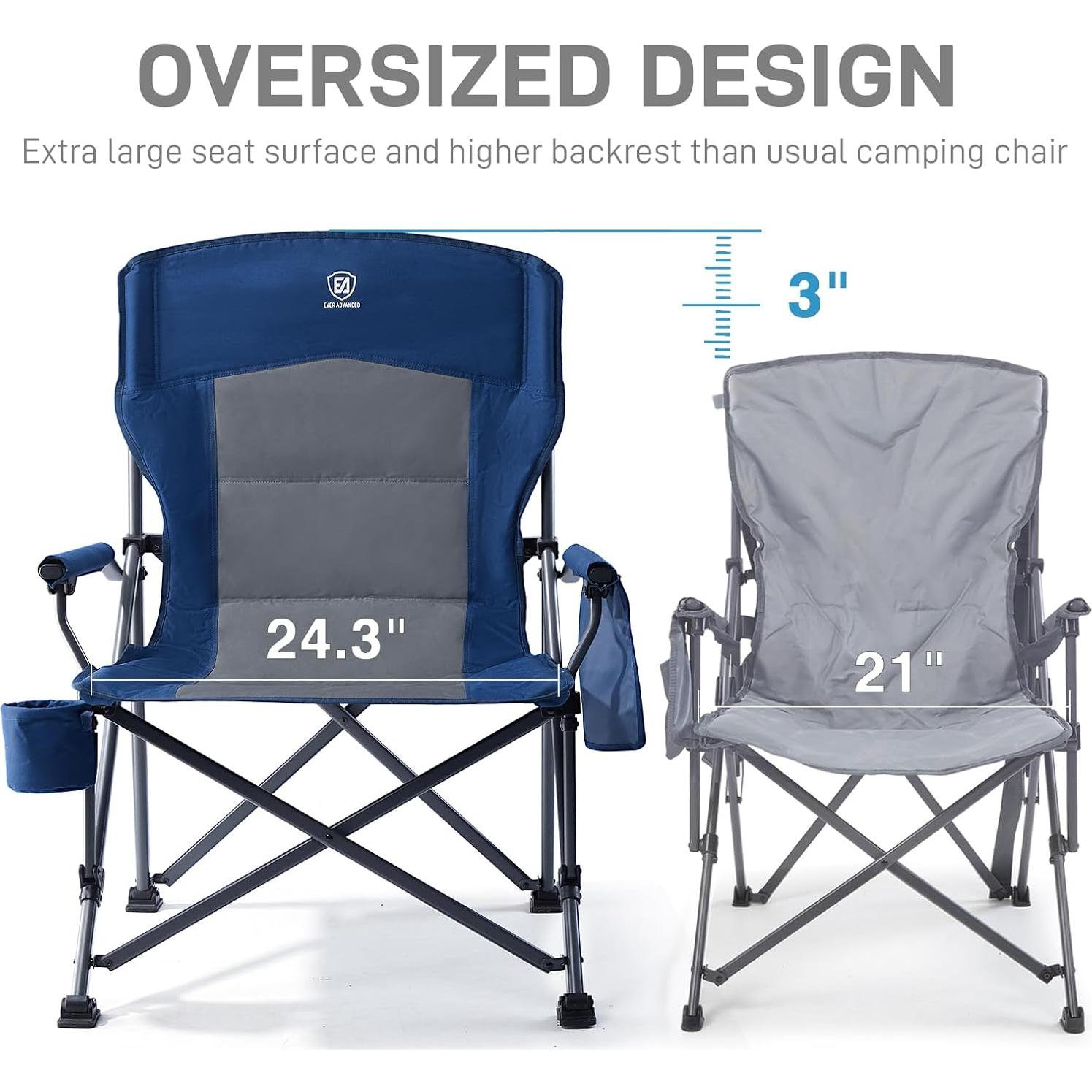 Silla de Camping Plegable Sobredimensionada EVER ADVANCED Azul
