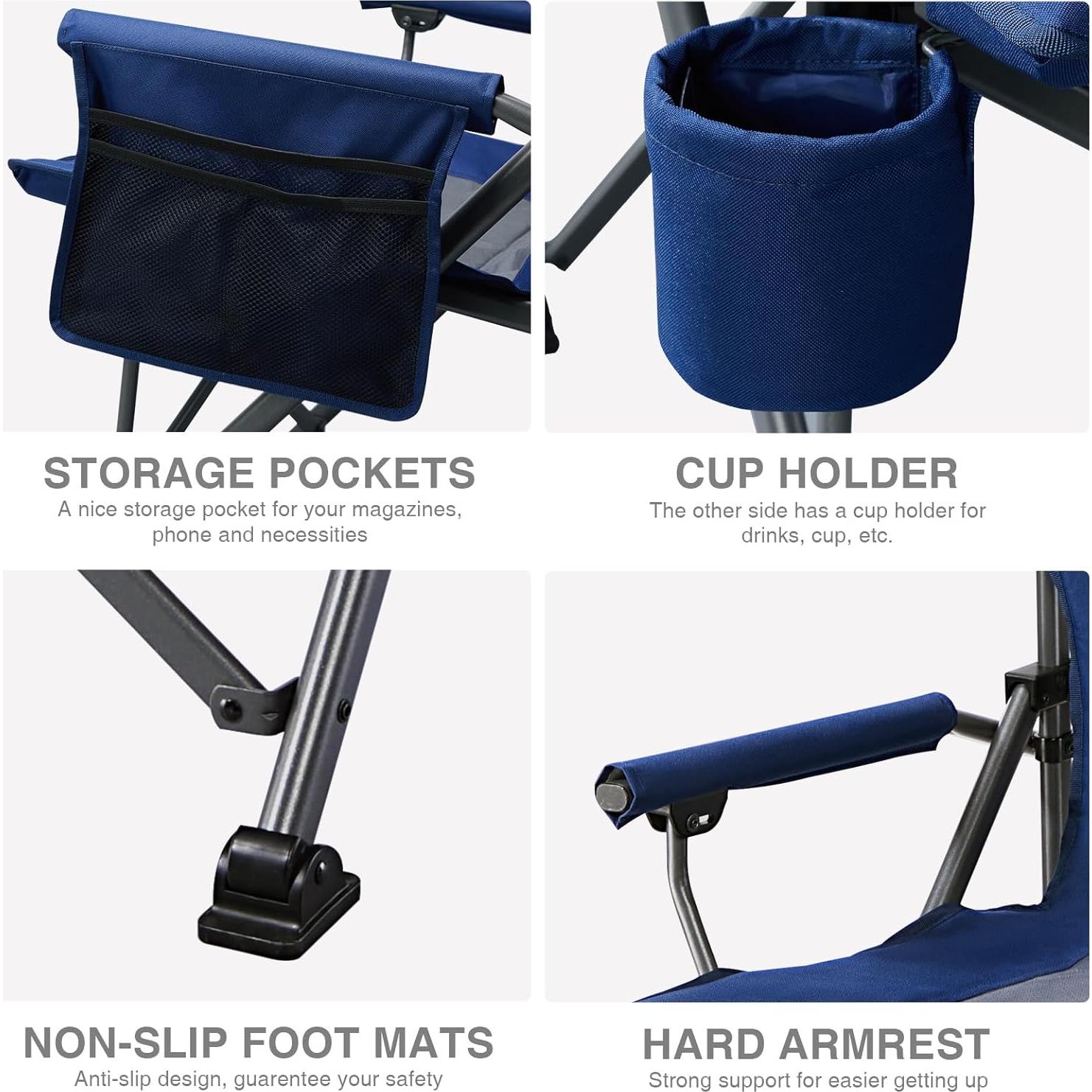 Silla de Camping Plegable Sobredimensionada EVER ADVANCED Azul