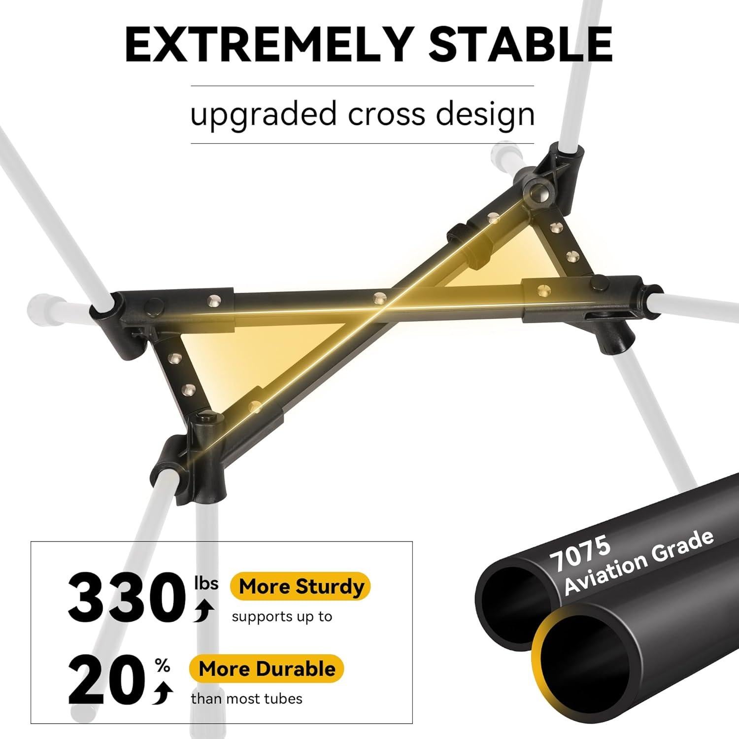 Silla de Camping Plegable TOBTOS Negra, Soporta 150 kg, 1.47 kg