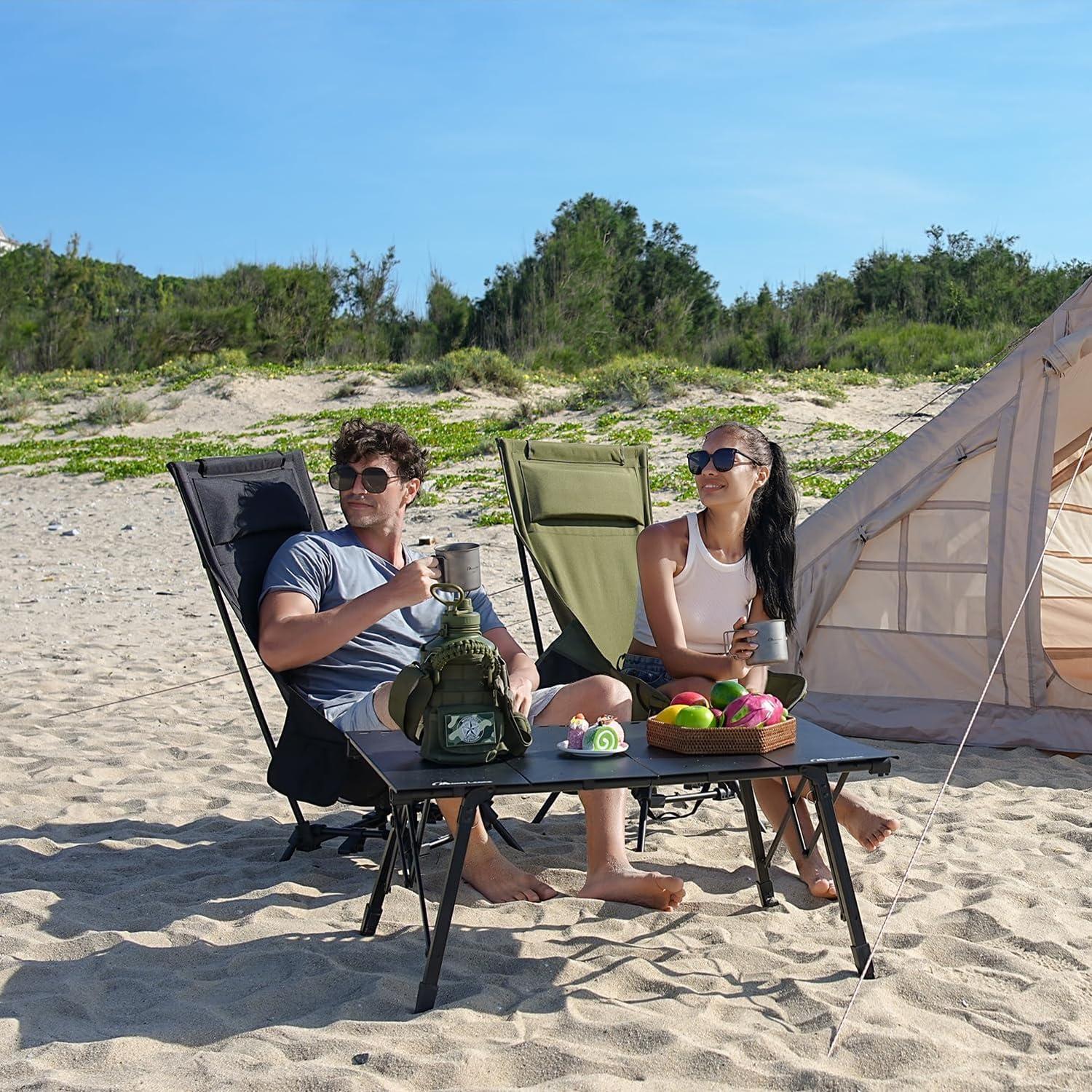 Silla de Camping Plegable MOON LENCE Respaldo Alto 114 cm