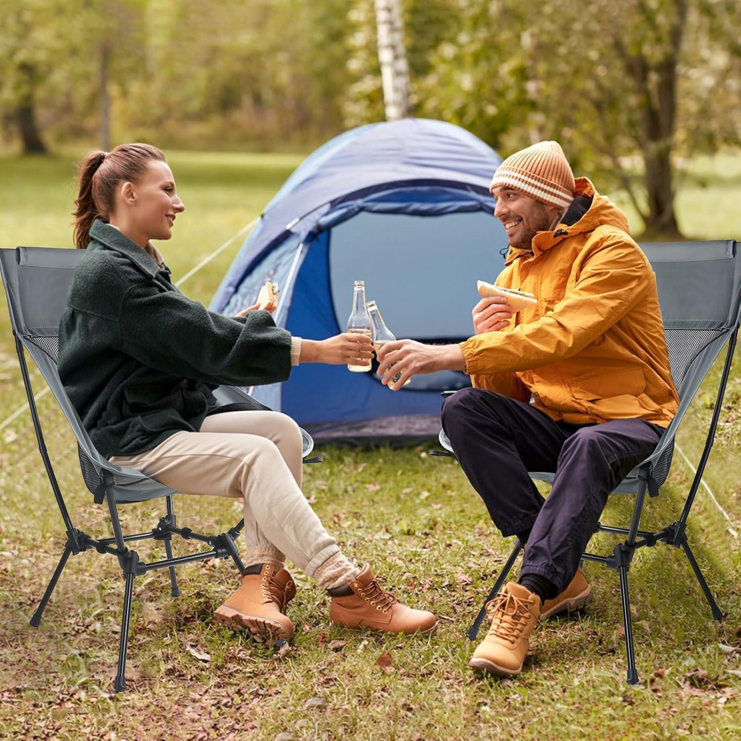 Silla de Camping Plegable Zeewoo con Respaldo Alto y Ajustable