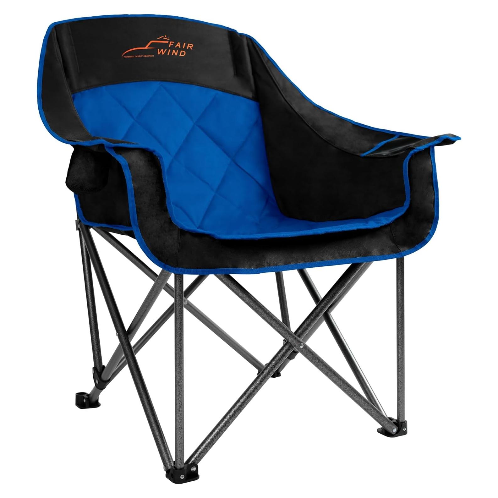 Silla de Camping Plegable FAIR WIND Azul Soporta 204 kg