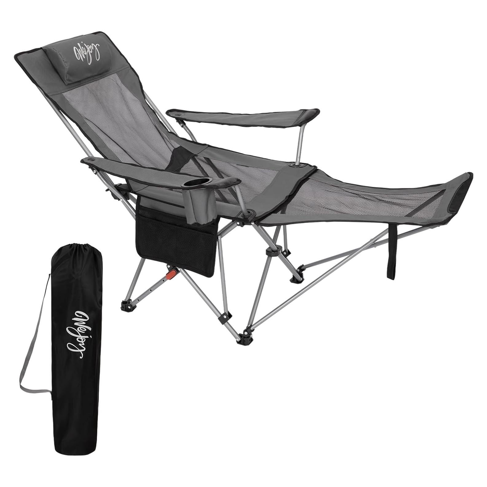 Silla de Camping Reclinable WEJOY CP con Reposapiés 4 Posiciones