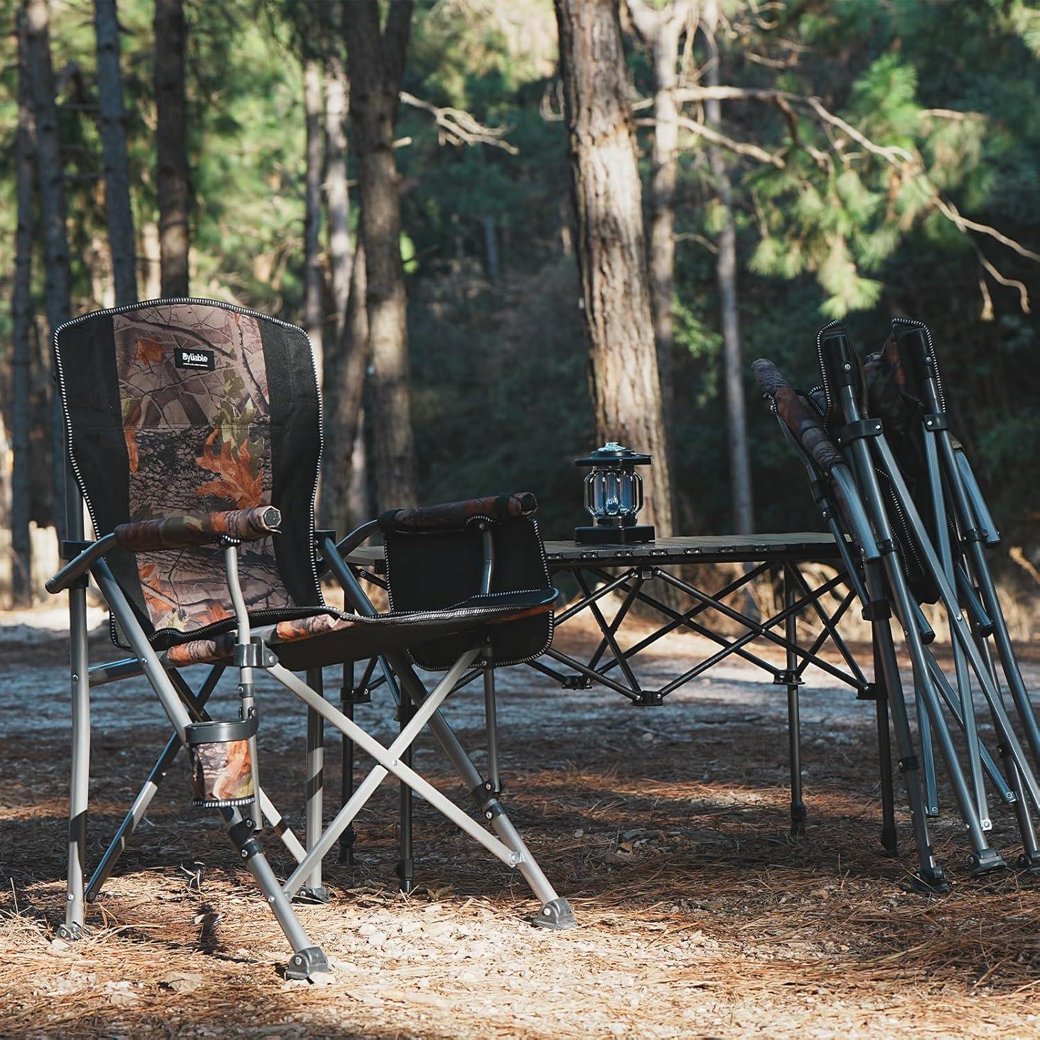 Silla Plegable de Camping Byliable Camuflaje Soporta 181 kg