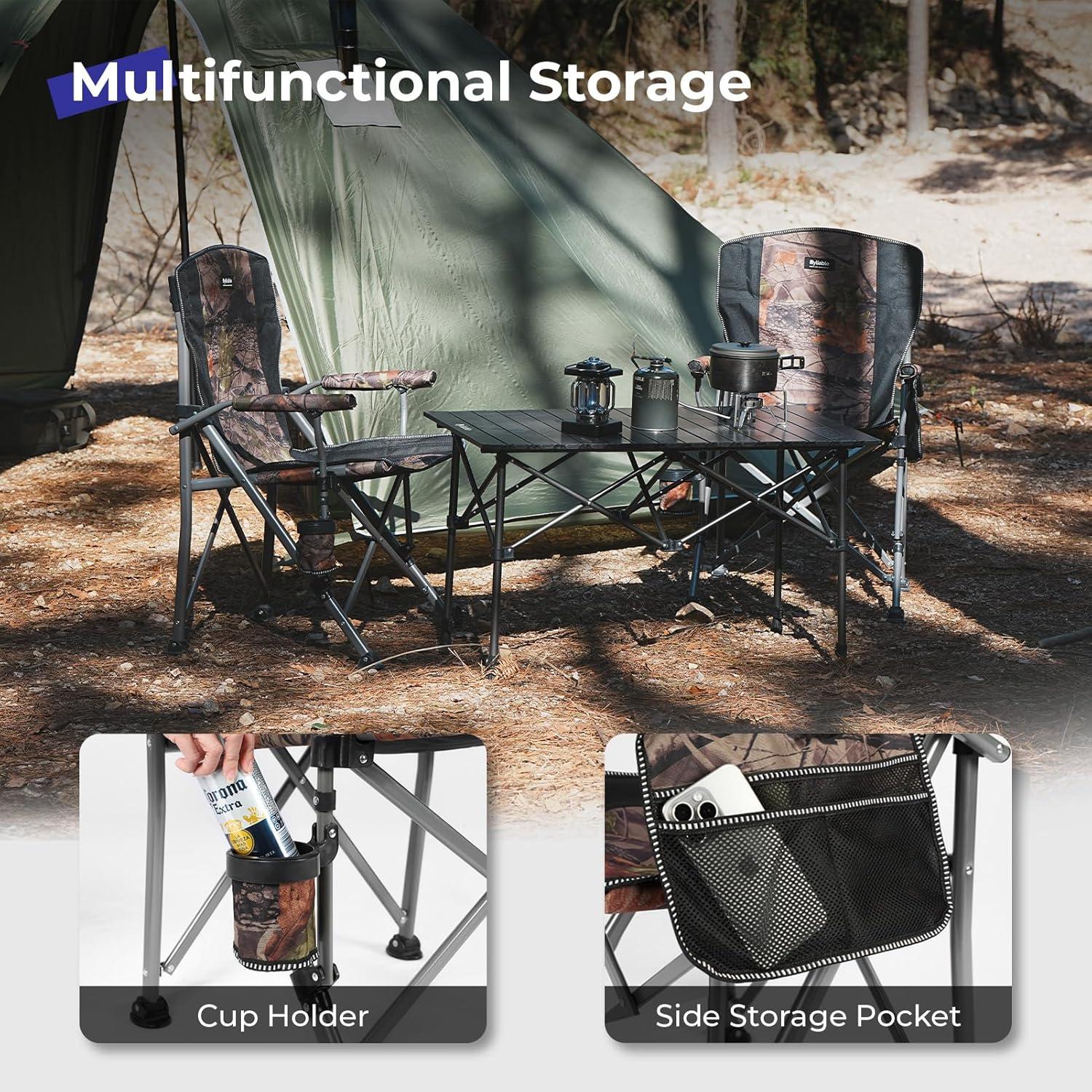 Silla Plegable de Camping Byliable Camuflaje Soporta 181 kg