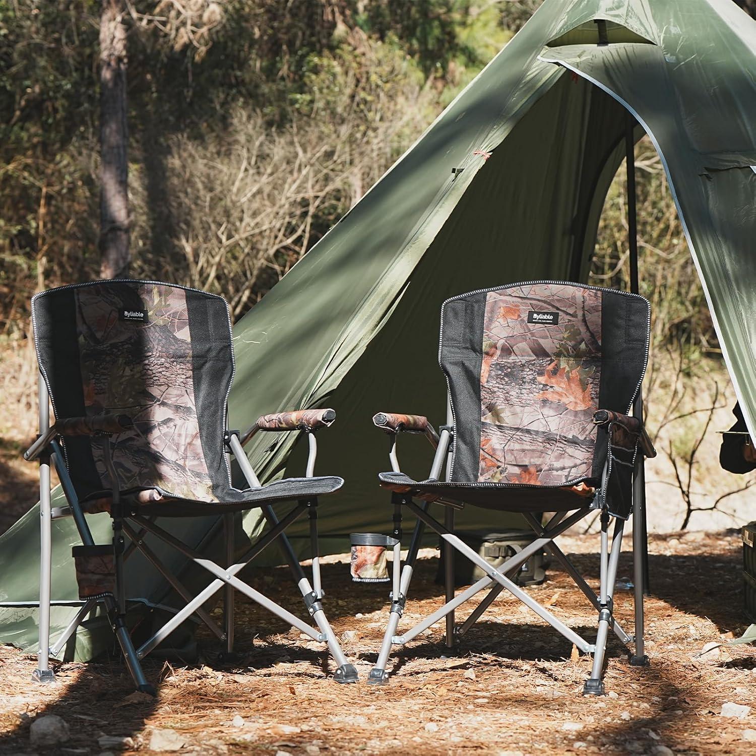 Silla Plegable de Camping Byliable Camuflaje Soporta 181 kg