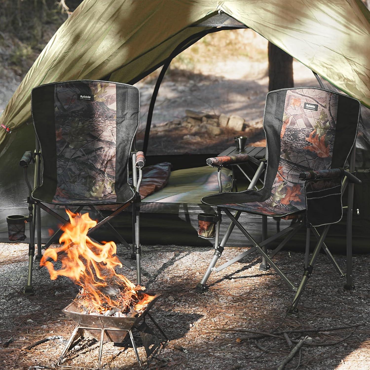 Silla Plegable de Camping Byliable Camuflaje Soporta 181 kg