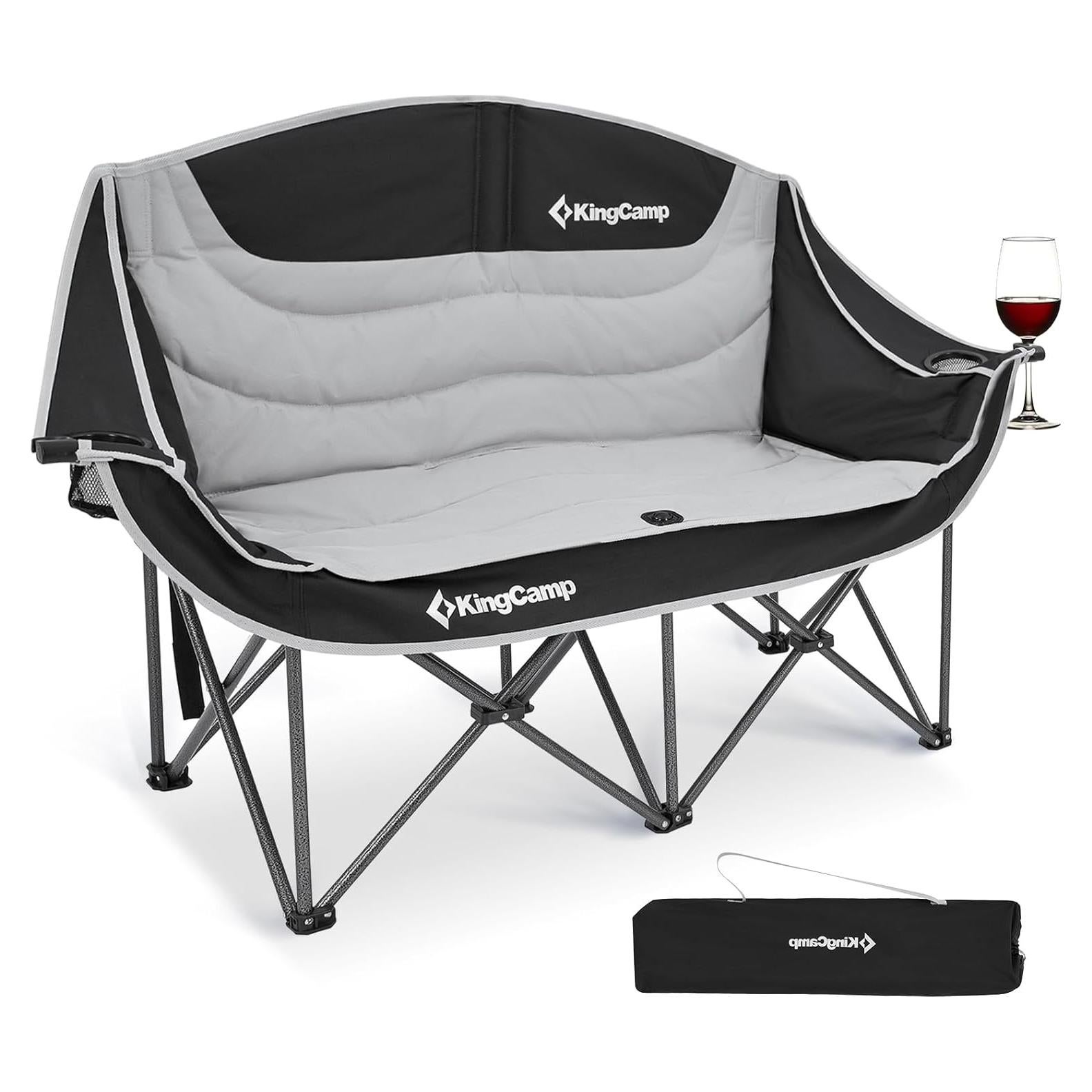 Silla de Camping Doble KingCamp Loveseat XL Acolchada 2 Personas