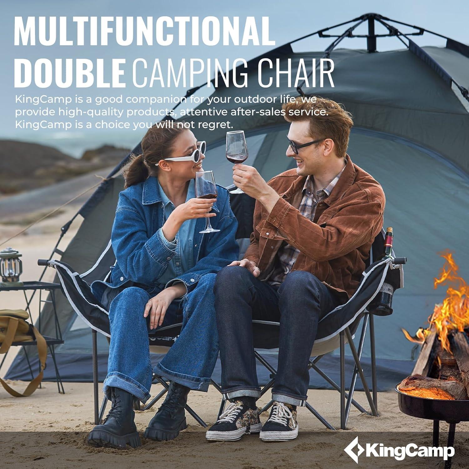 Silla de Camping Doble KingCamp Loveseat XL Acolchada 2 Personas