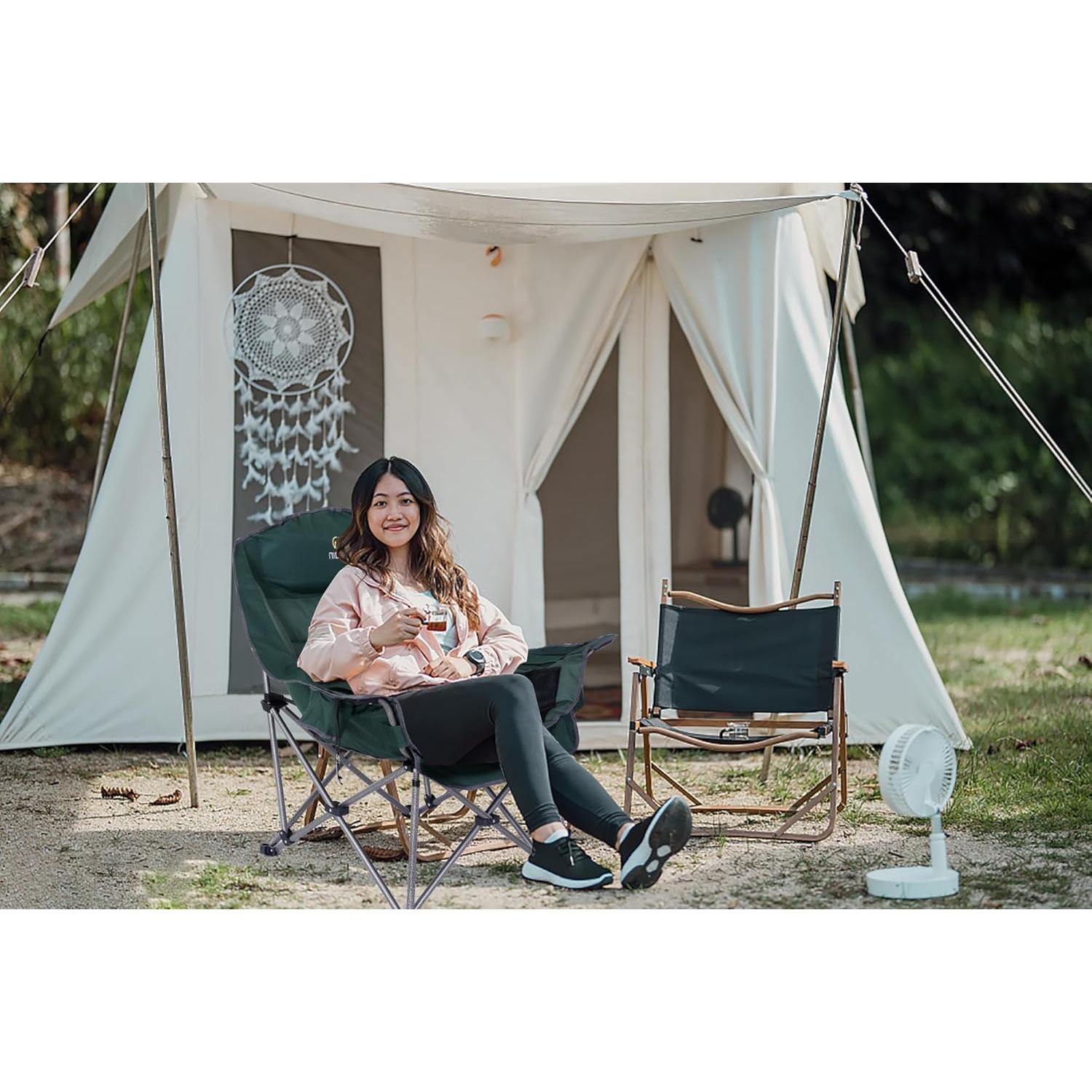 Silla de Camping Nice C XL Acolchada Verde Plegable 181 kg