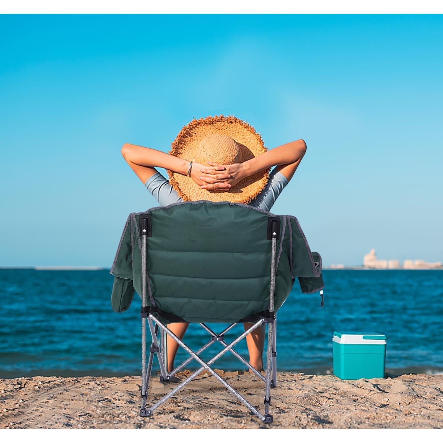 Silla de Camping Nice C XL Acolchada Verde Plegable 181 kg