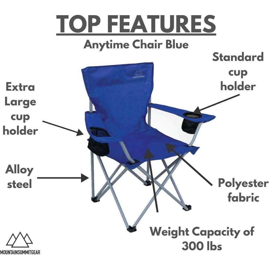 Silla Plegable de Camping Mountain Summit Gear Azul 136 kg