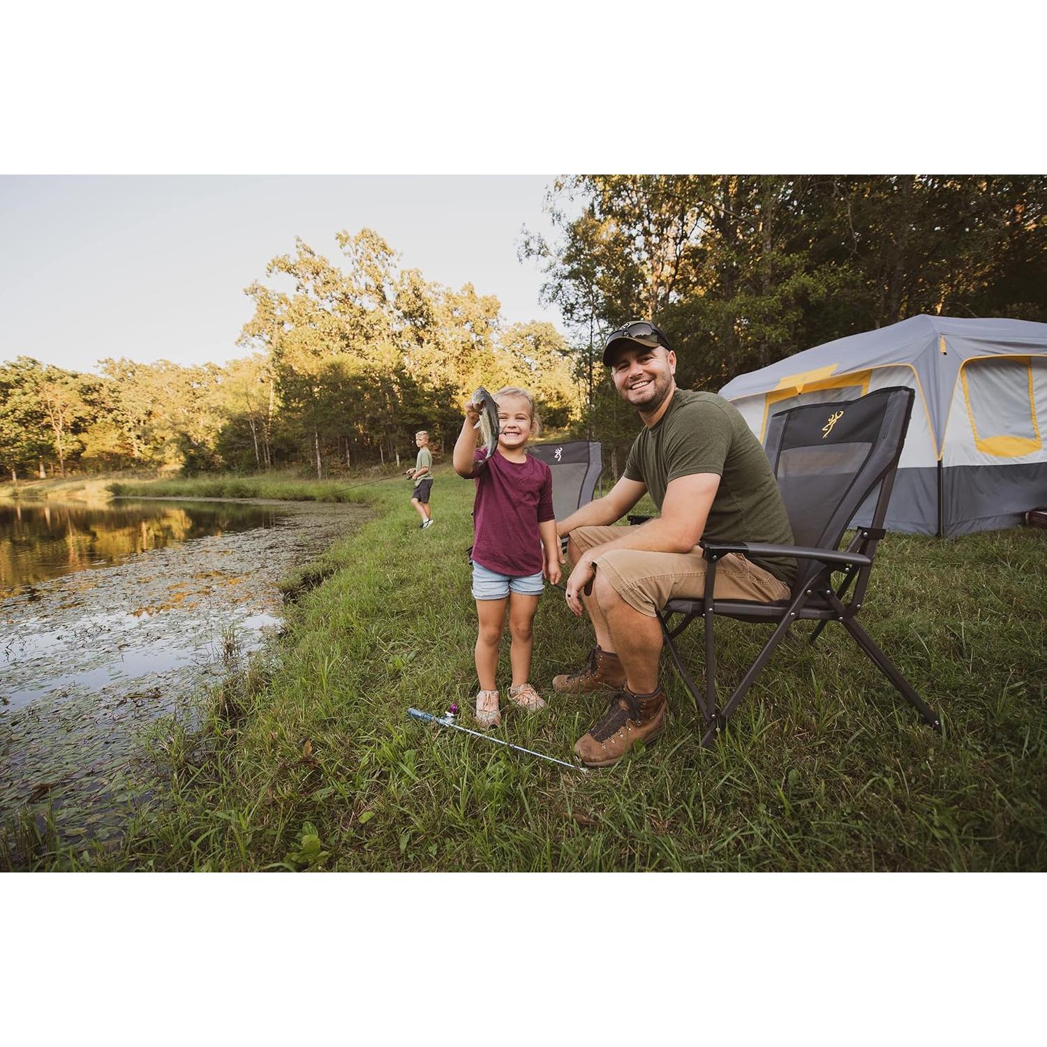 Silla de Camping Plegable Browning Fireside - 136 kg, Malla