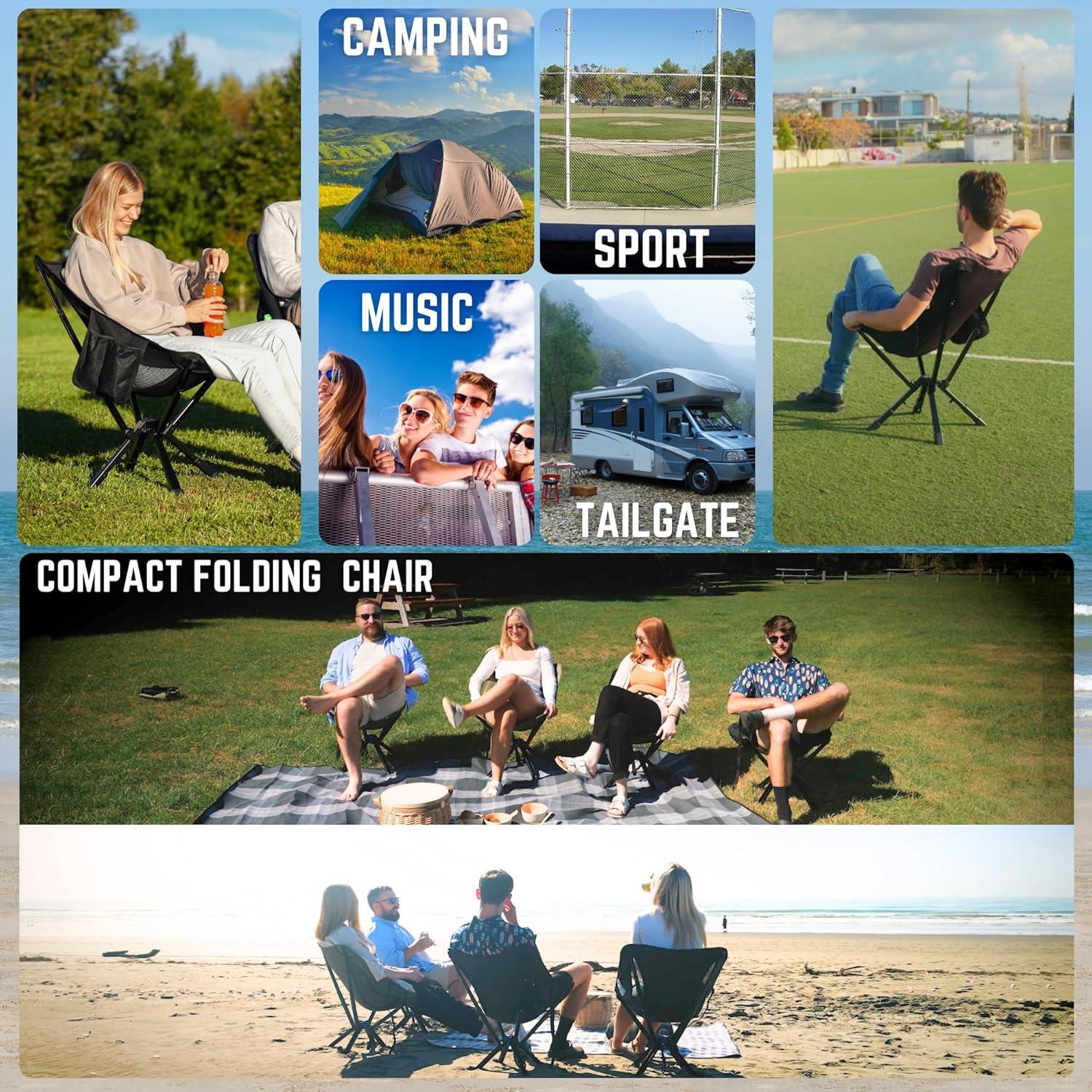 Silla de Camping Plegable Sitellence ADJ-S2 Altura Ajustable 150kg