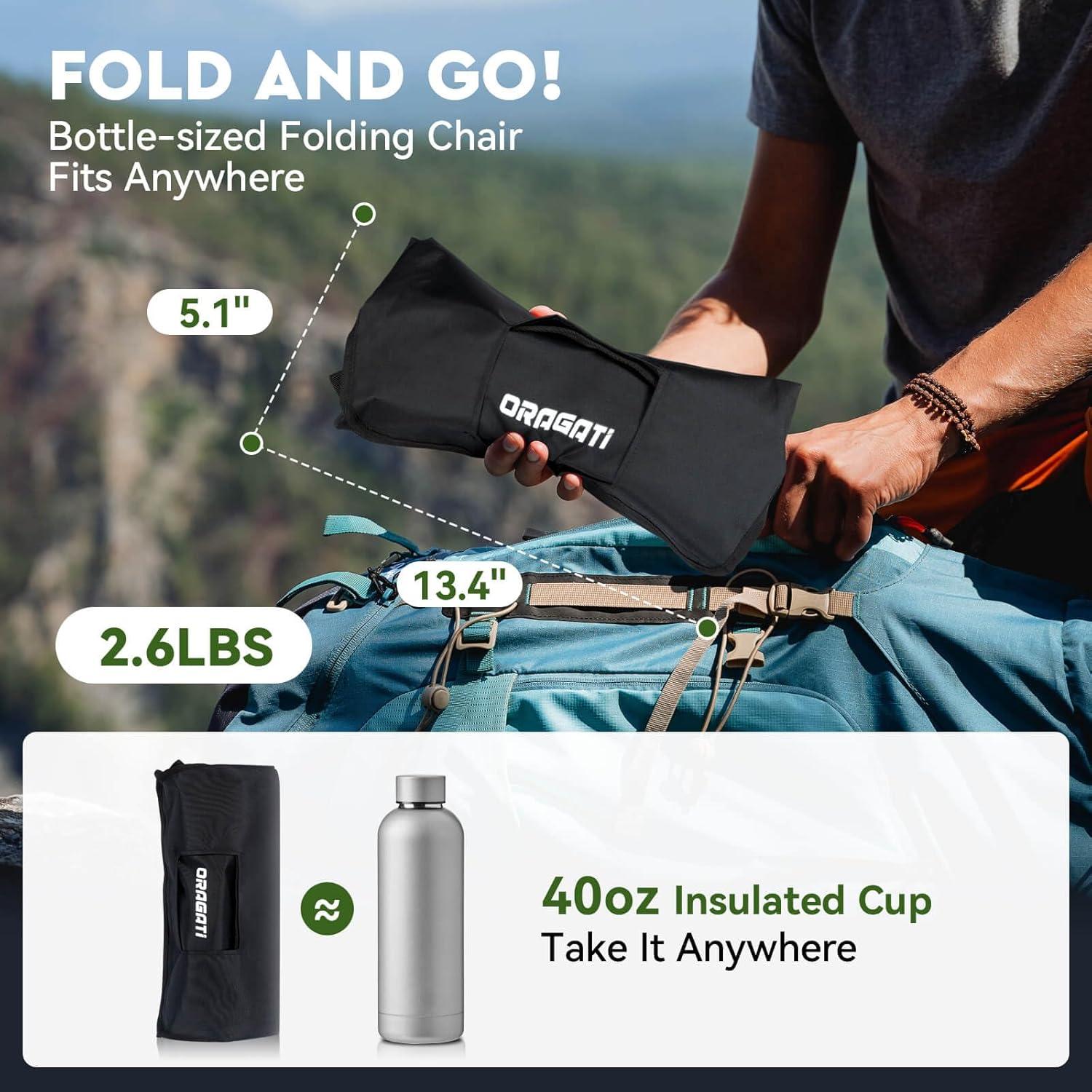 Silla de Camping Plegable Oragati Rec-a1 Negra Ajustable