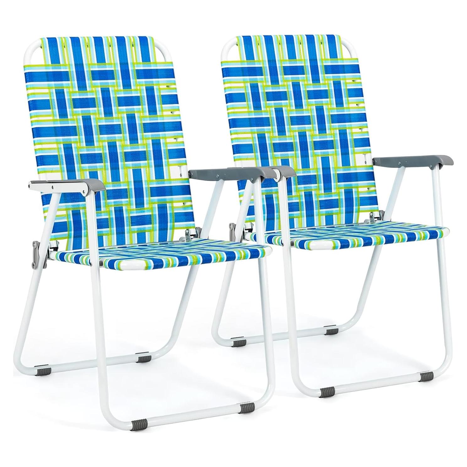 Conjunto de Sillas Plegables VINGLI para Patio 2 Unidades Azul