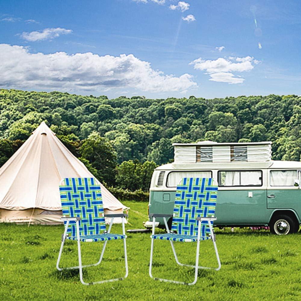 Conjunto de Sillas Plegables VINGLI para Patio 2 Unidades Azul