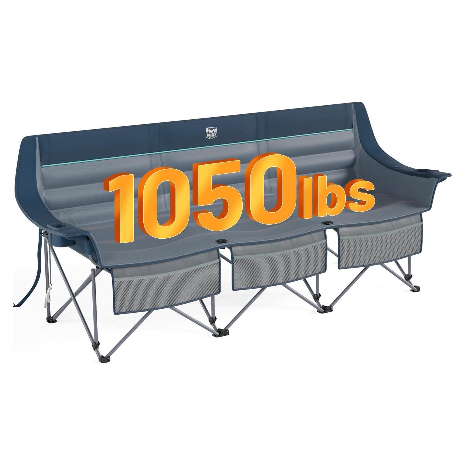 Silla de Camping Plegable TIMBER RIDGE para 3 Personas Azul