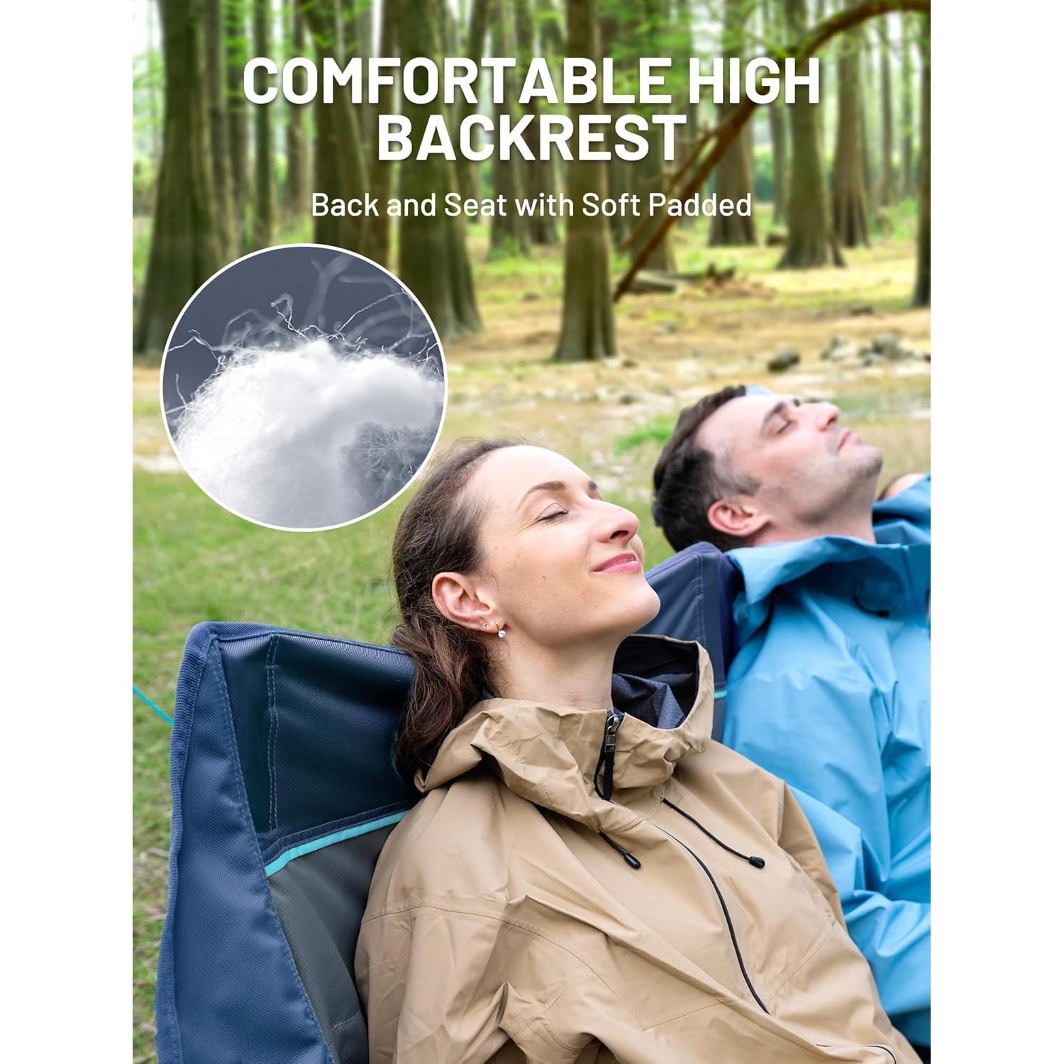 Silla de Camping Plegable TIMBER RIDGE para 3 Personas Azul