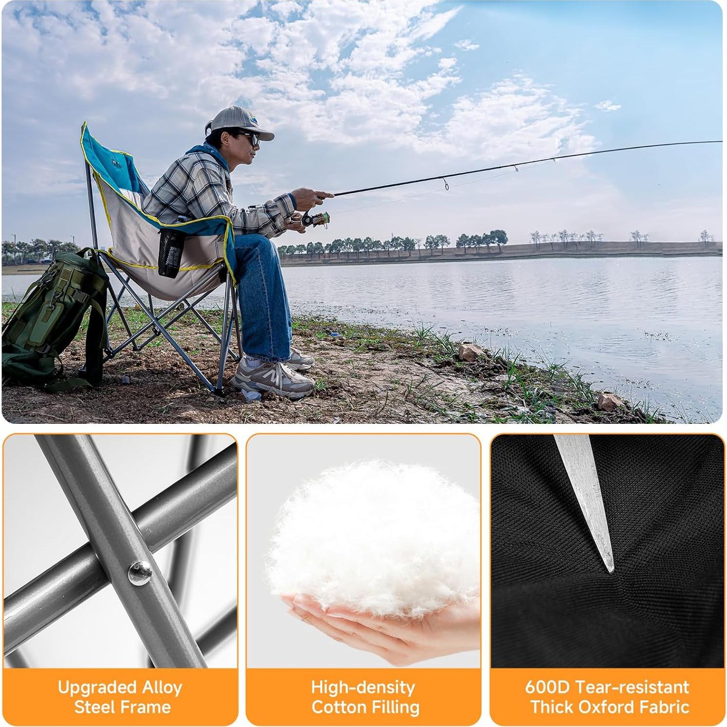 Silla de Camping Thallike Sobredimensionada Plegable 181kg