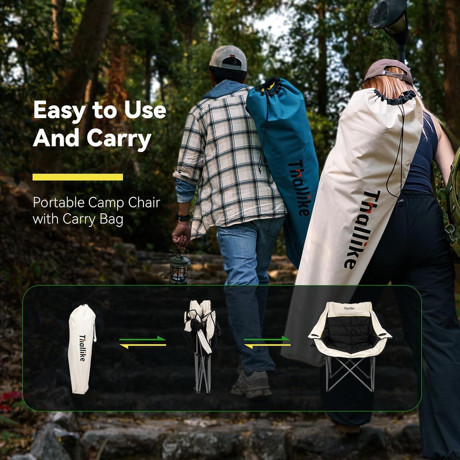 Silla de Camping Thallike Sobredimensionada Plegable 181kg