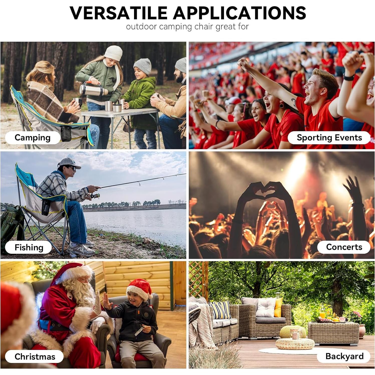 Silla de Camping Thallike Sobredimensionada Plegable 181kg