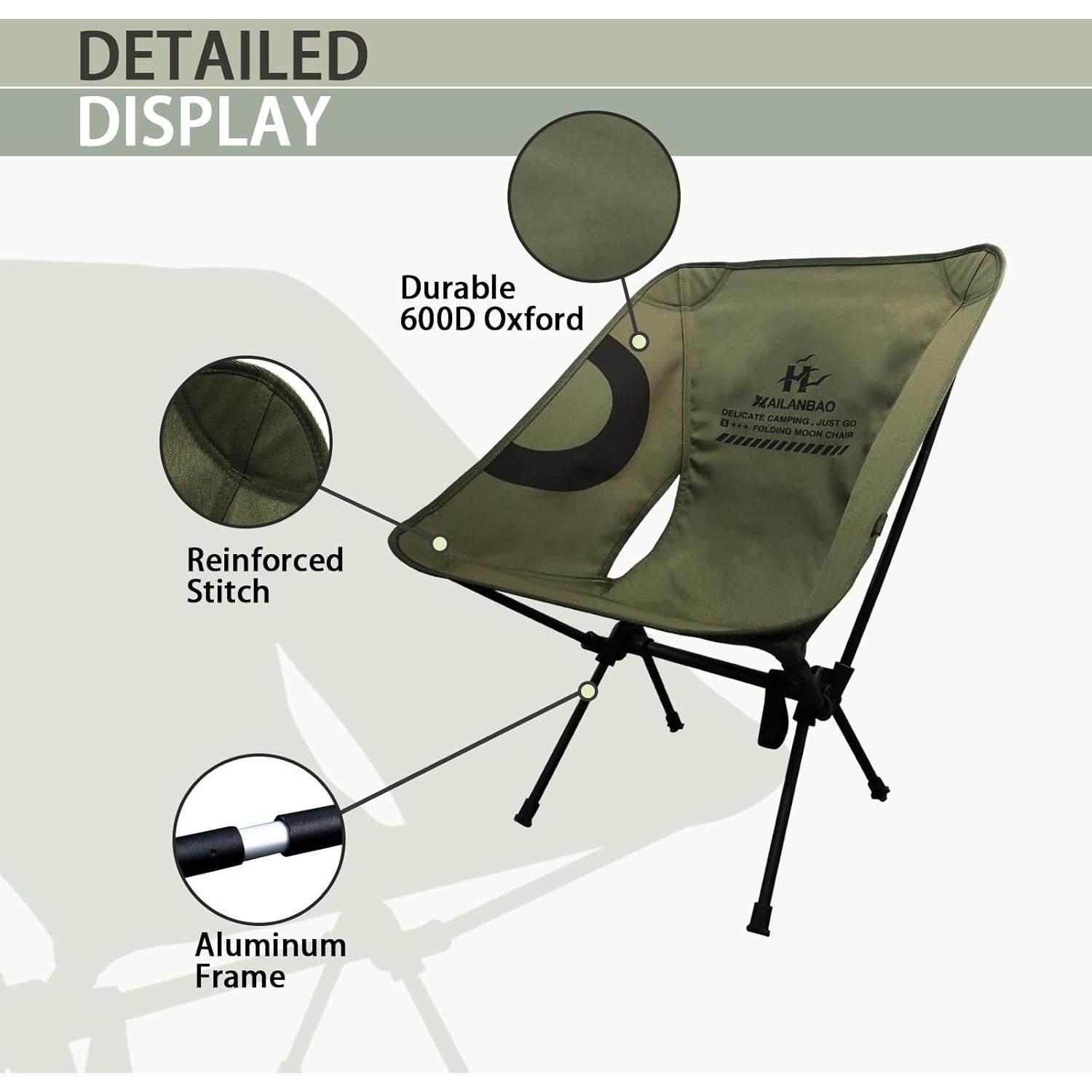 Silla de Camping Plegable Hailanbao HLB0310 Verde Ranger 150kg