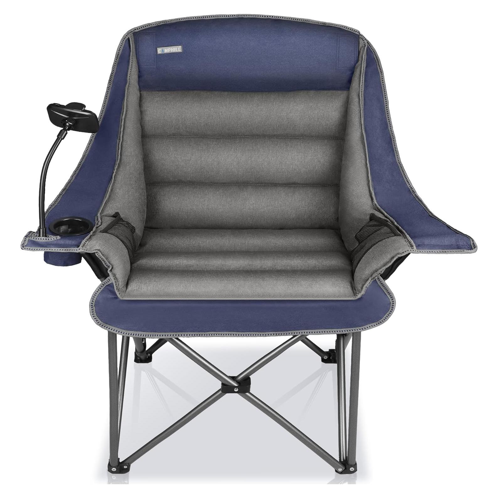 Silla de Camping Plegable Extra Grande CAMPHILL Azul 181 kg