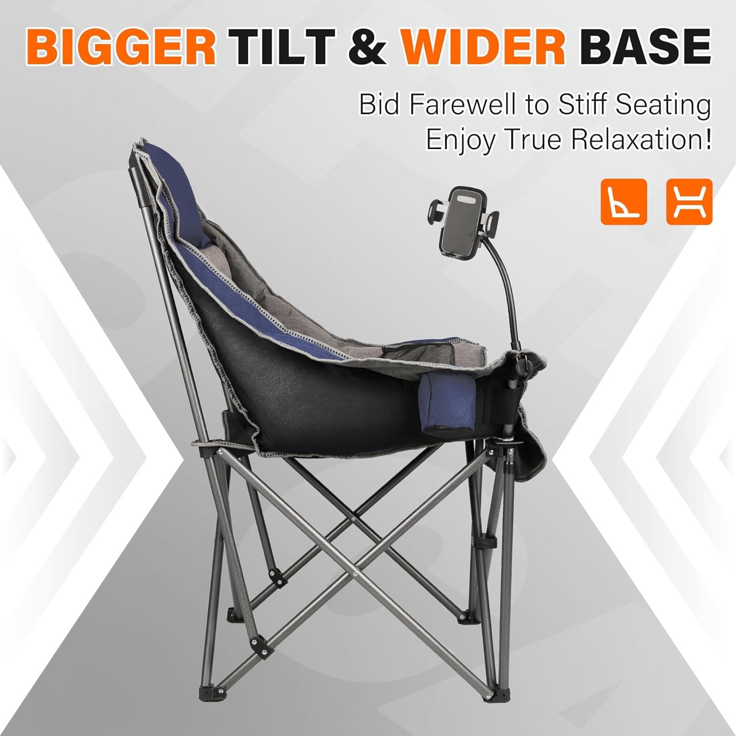 Silla de Camping Plegable Extra Grande CAMPHILL Azul 181 kg