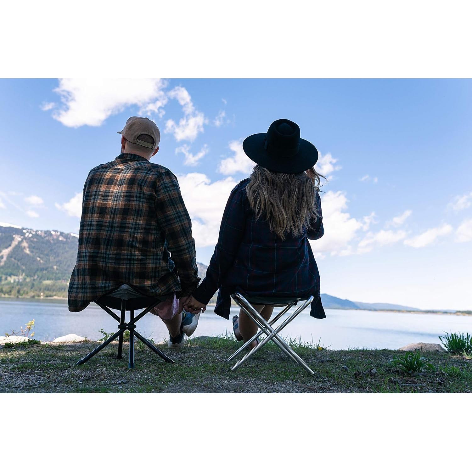 Taburete de Camping Plegable Stansport Aluminio Negro 90.72kg