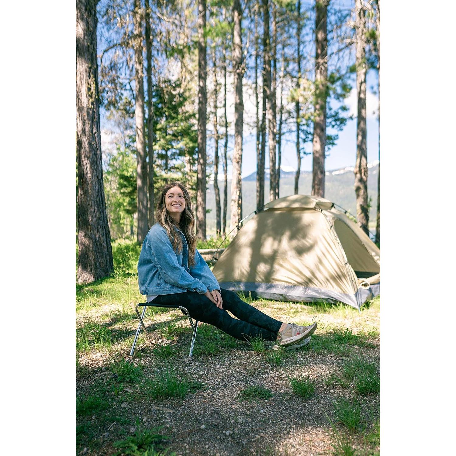 Taburete de Camping Plegable Stansport Aluminio Negro 90.72kg