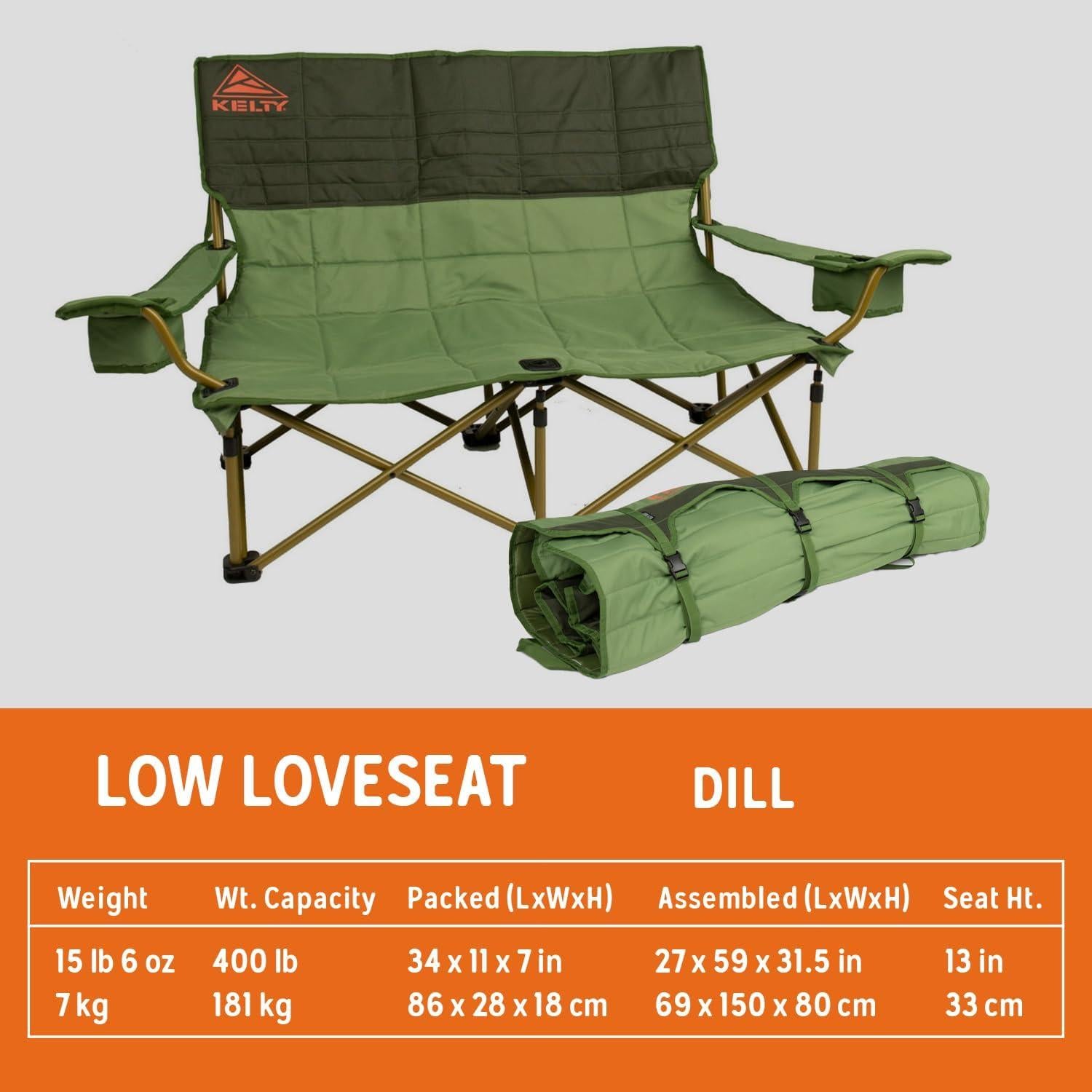 Sillón Loveseat Bajo Kelty para 2 Personas - Silla Plegable de Camping