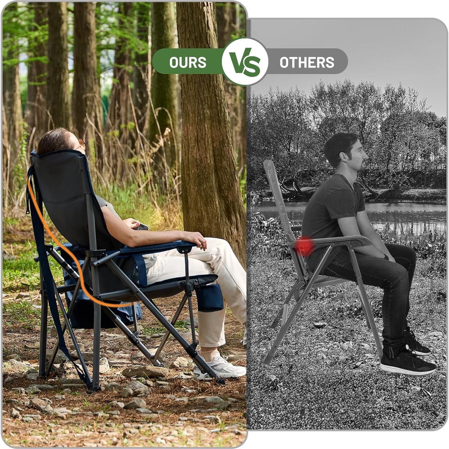 Silla de Camping Plegable Timber Ridge Soporte Lumbar 227kg Gris