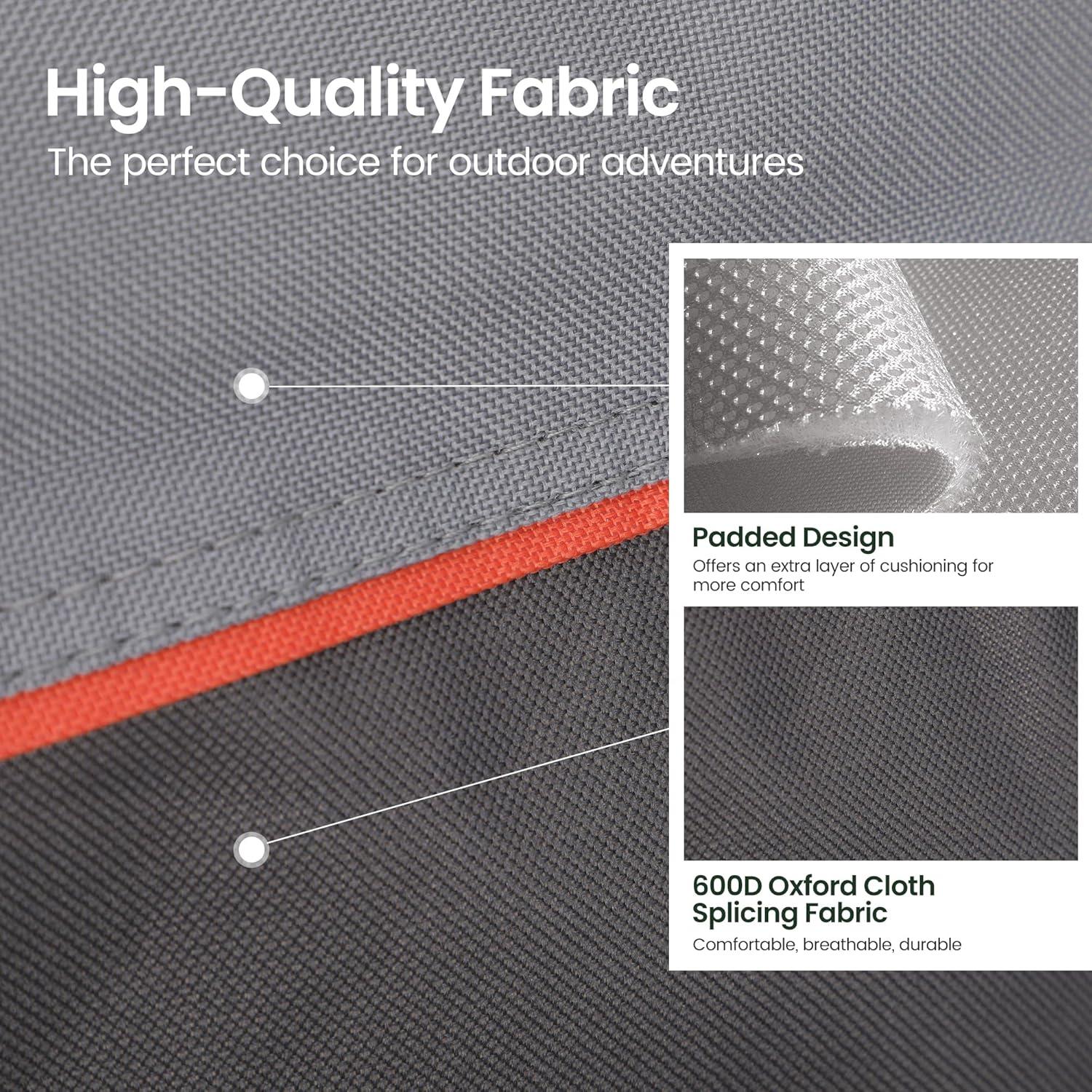 HIGH POINT SPORTS 2 Pack Portable Camping Chair for Adults, Folding Outdoor Camp Chair Lightweight Lawn Chairs Folding Collapsible Chair for Camping, Tailgates, Beach, Gray, Support 250 lbs