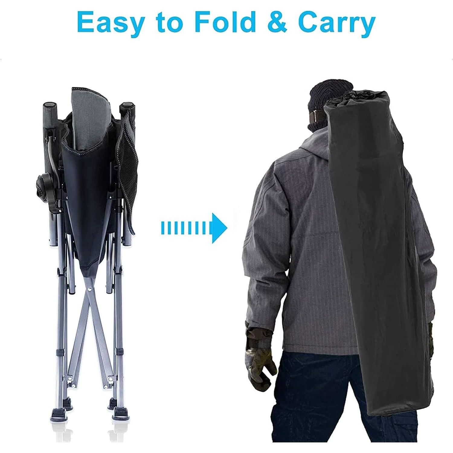 Silla de Camping Plegable Lamberia Gris Alta Resistencia 150kg