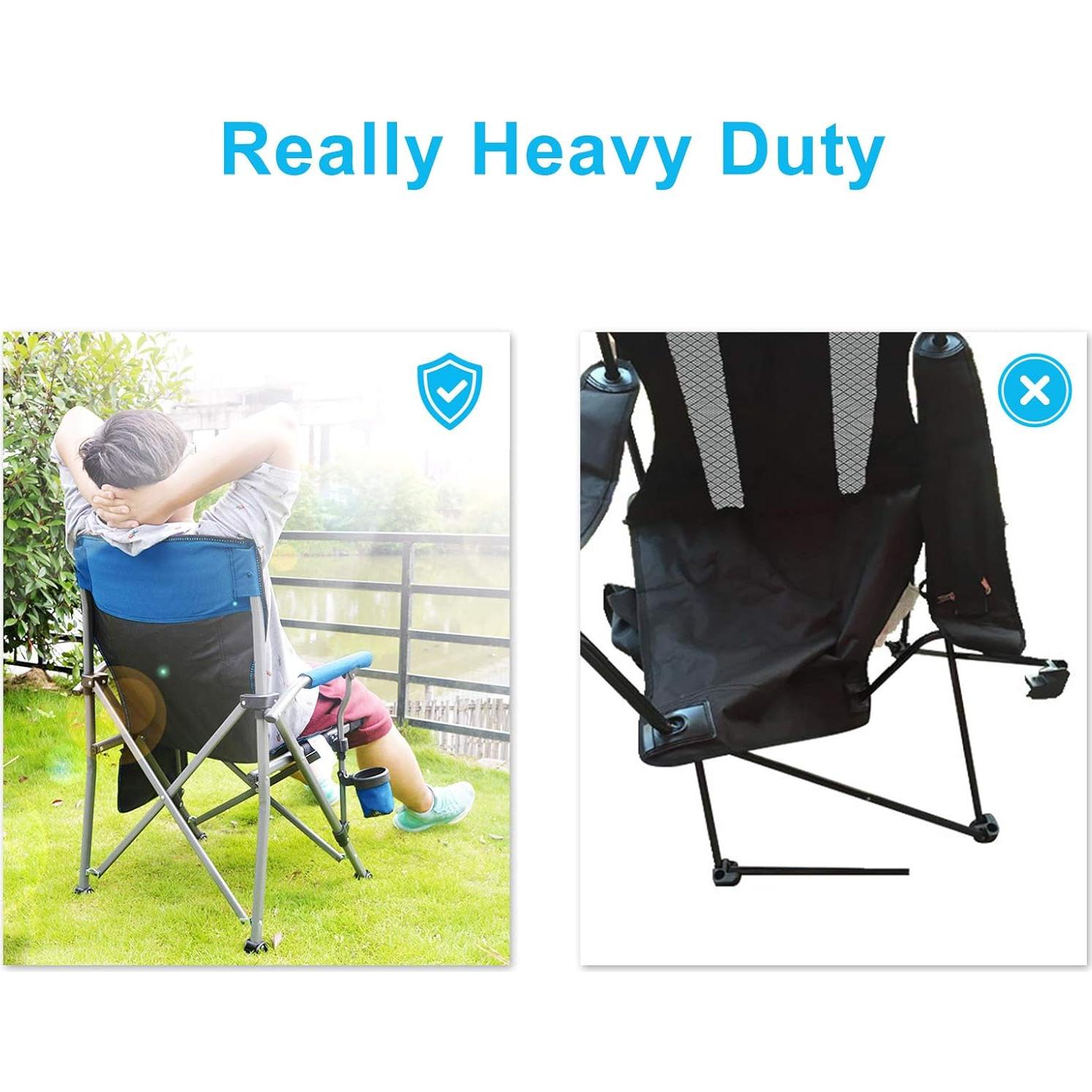 Silla de Camping Plegable Lamberia Gris Alta Resistencia 150kg