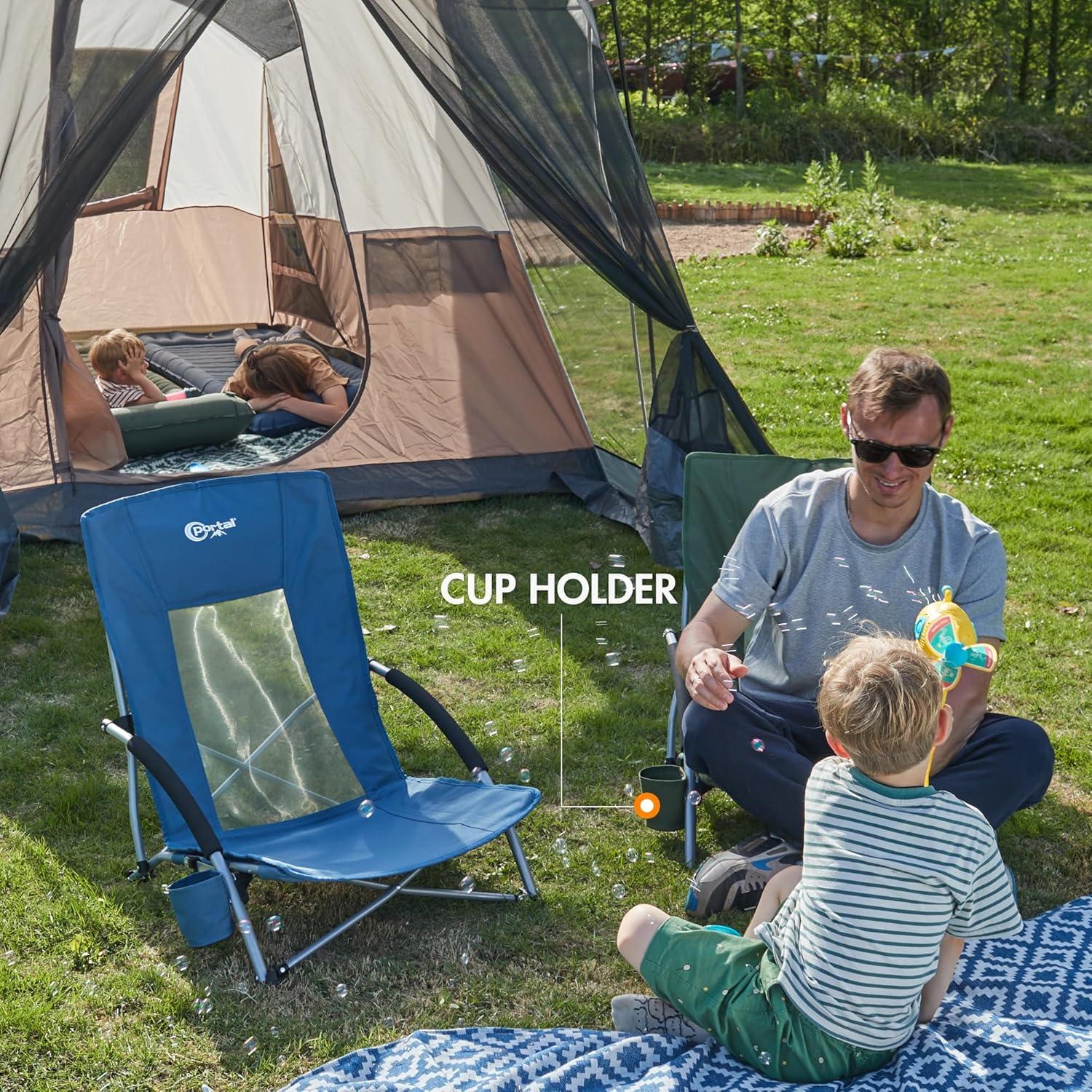 Sillas de Playa PORTAL Plegables para Adultos 136KG Respaldo Alto