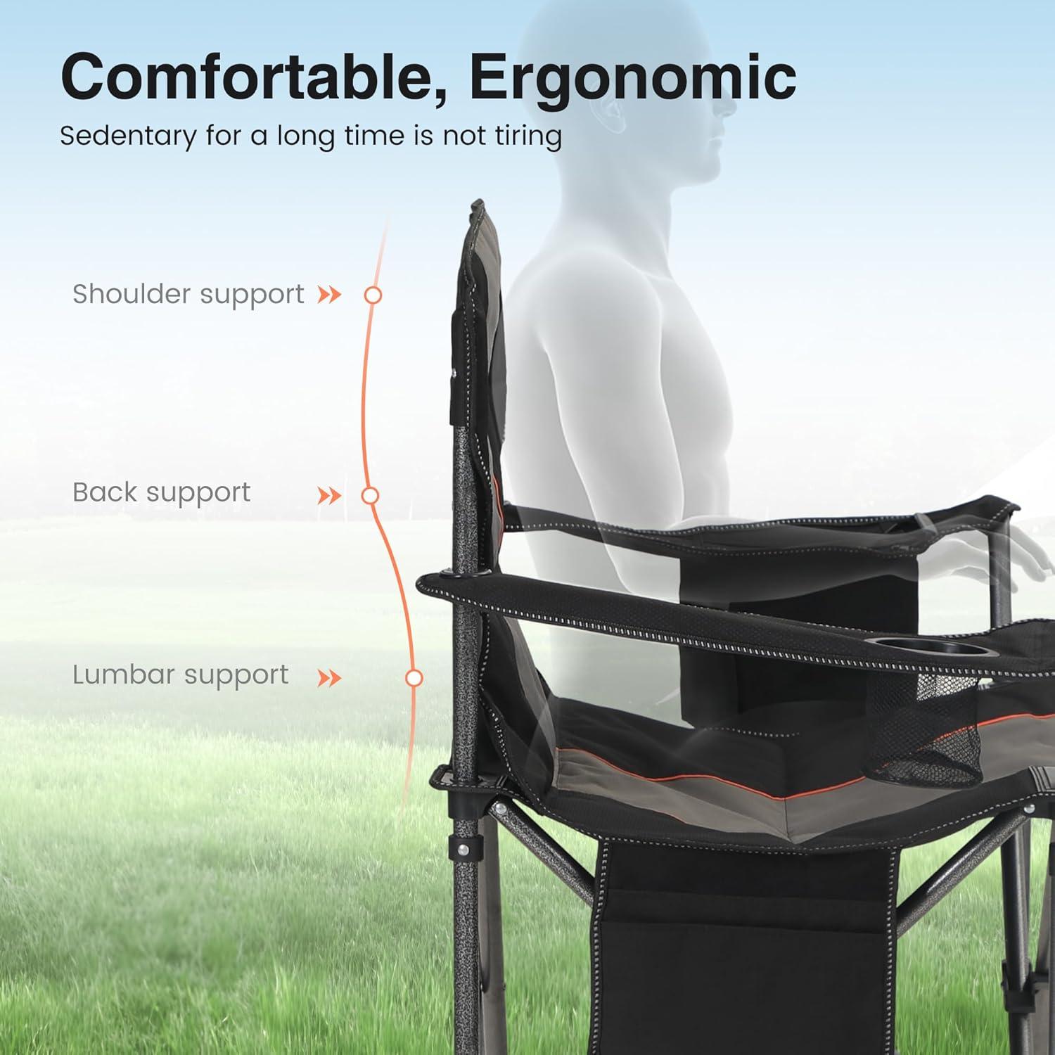 Silla de Camping Plegable HIGH POINT SPORTS 204 kg Negra