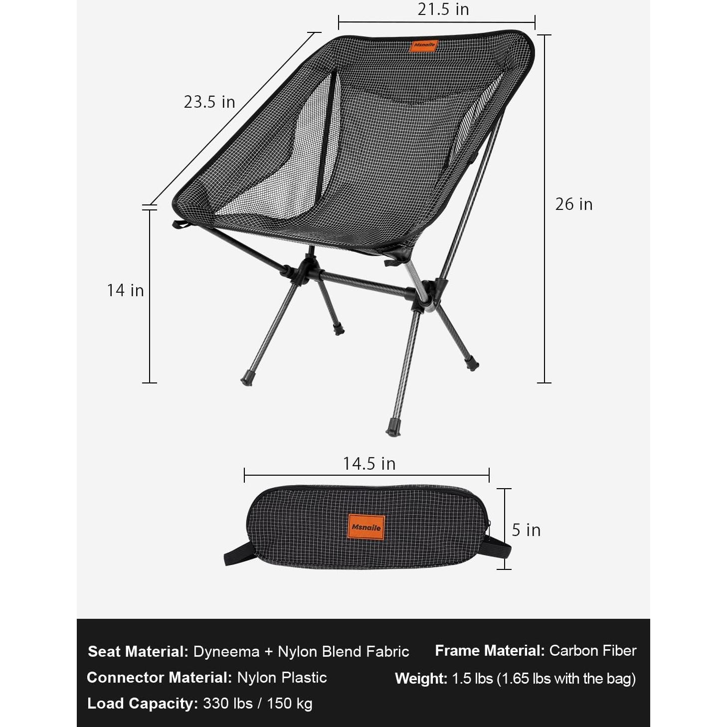 Silla de Camping Plegable Msnaile TXWLYY - 0.68 kg, Resistente
