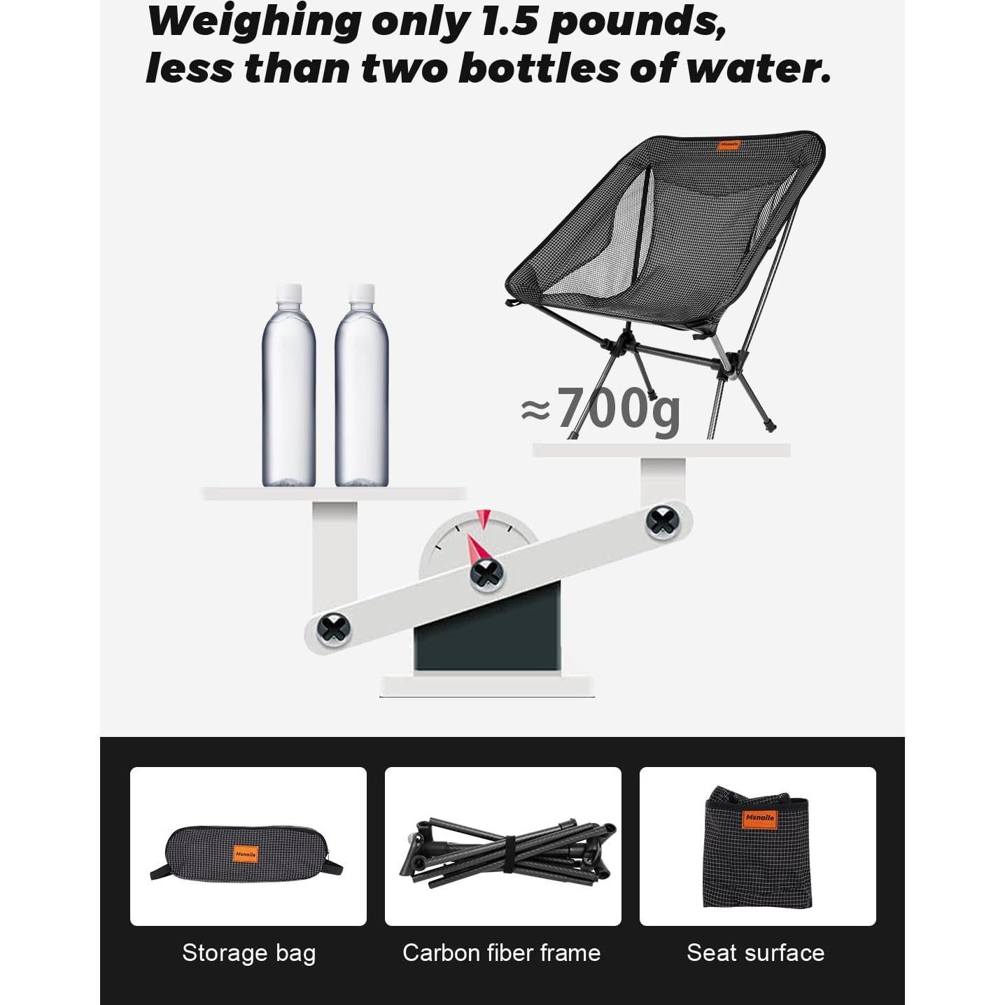 Silla de Camping Plegable Msnaile TXWLYY - 0.68 kg, Resistente