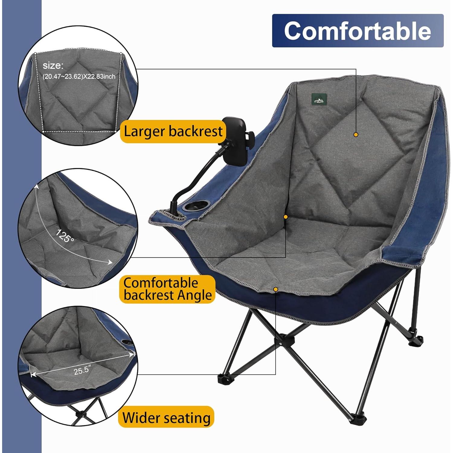 Silla de Camping Plegable Northroad Acolchada 136 kg Morado