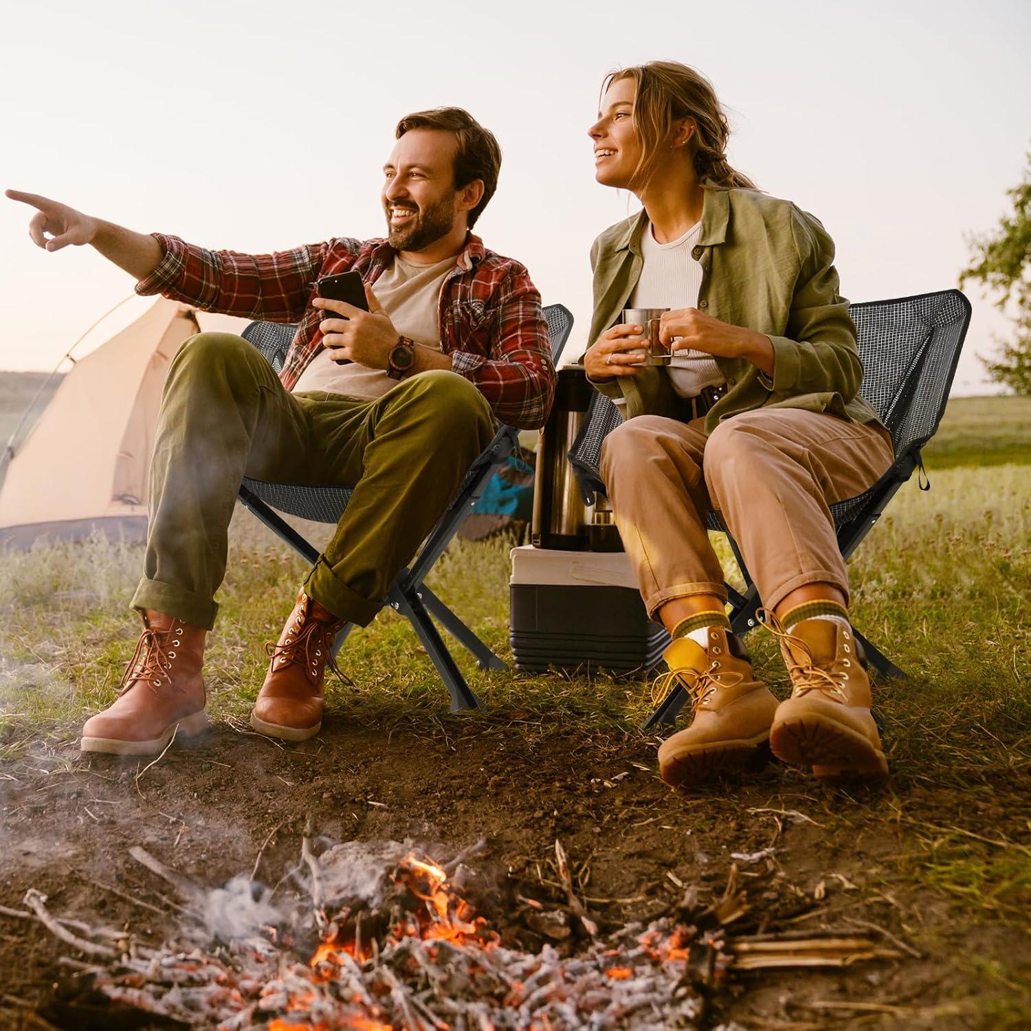 Silla de Camping Plegable UNITON Ultra Ligera 136 kg Negra