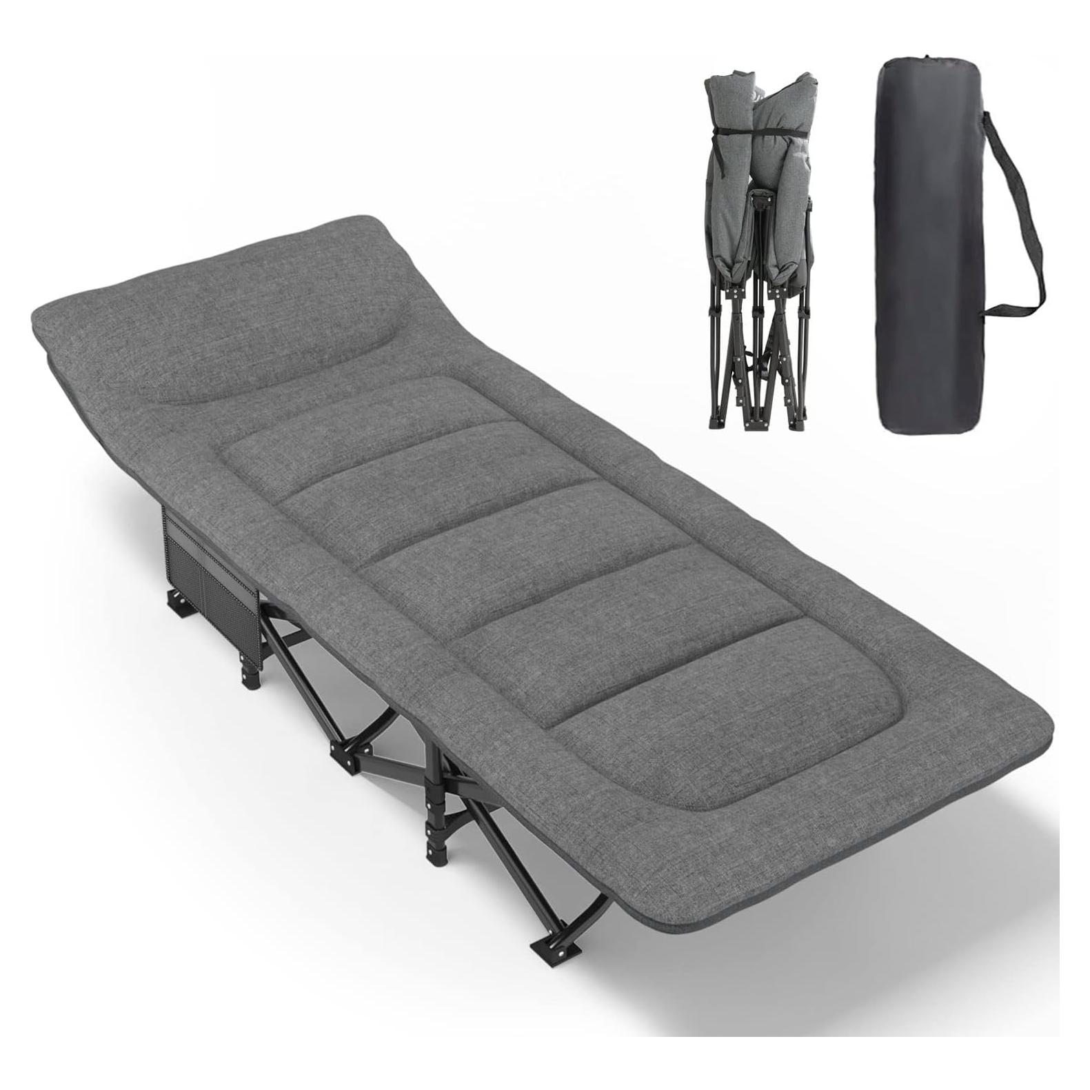 Cama de Camping Plegable ATORPOK con Cojín y Almohada 204 kg