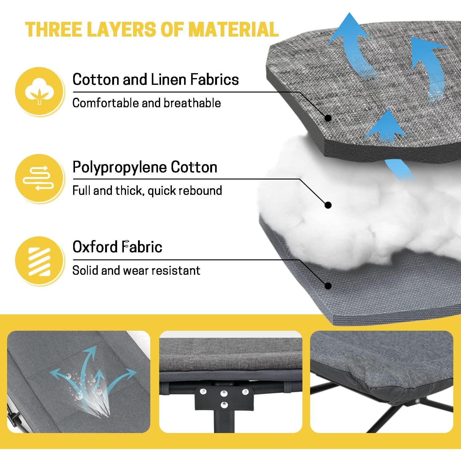 Cama de Camping Plegable ATORPOK con Cojín y Almohada 204 kg