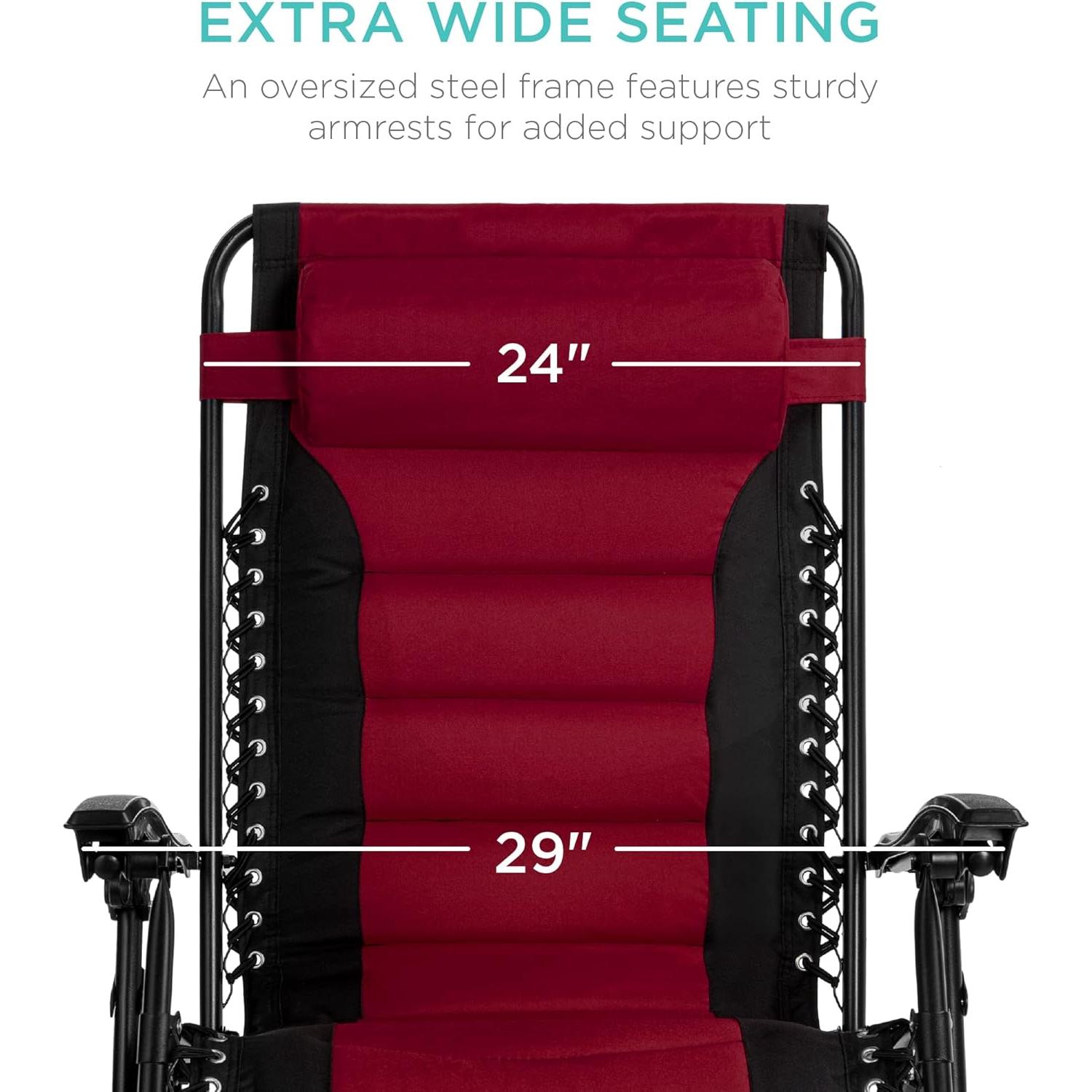 Silla de Gravedad Cero Plegable Mejor Opción XL con Reposacabezas