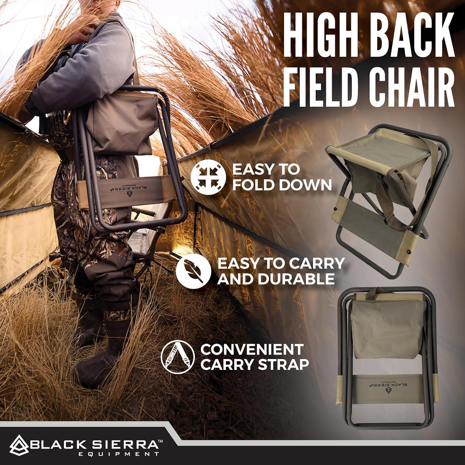 Silla de Caza Plegable Black Sierra HCH-025 Respaldo Alto 113 KG