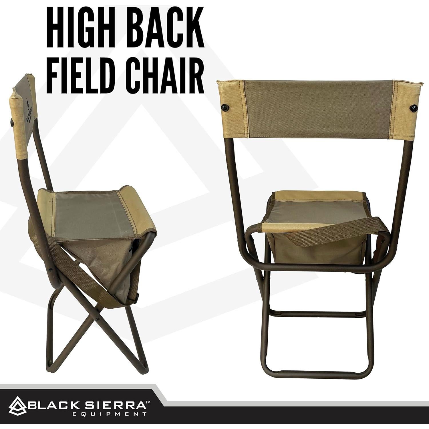 Silla de Caza Plegable Black Sierra HCH-025 Respaldo Alto 113 KG