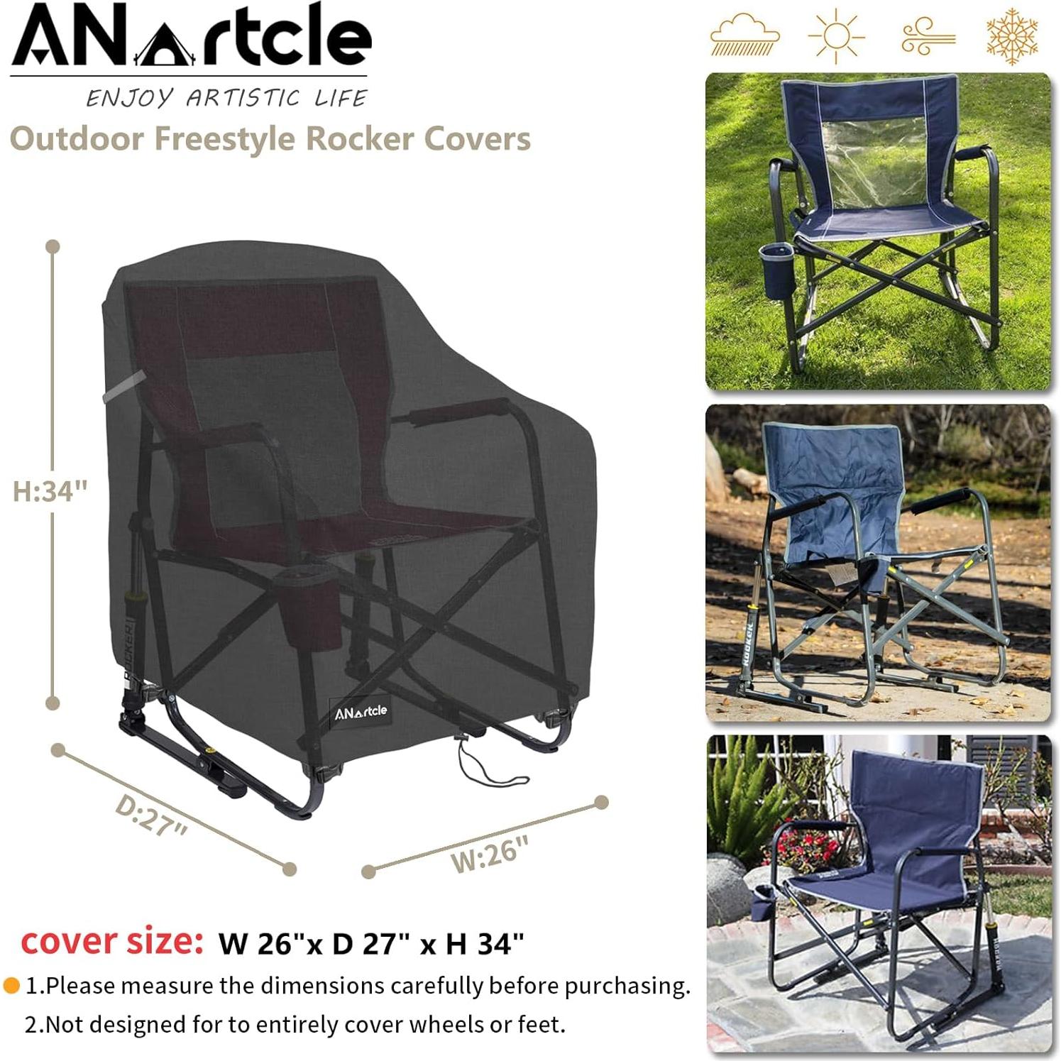 Cubierta de Silla Mecedora Freestyle ANartcle Negra 66x69x86 cm