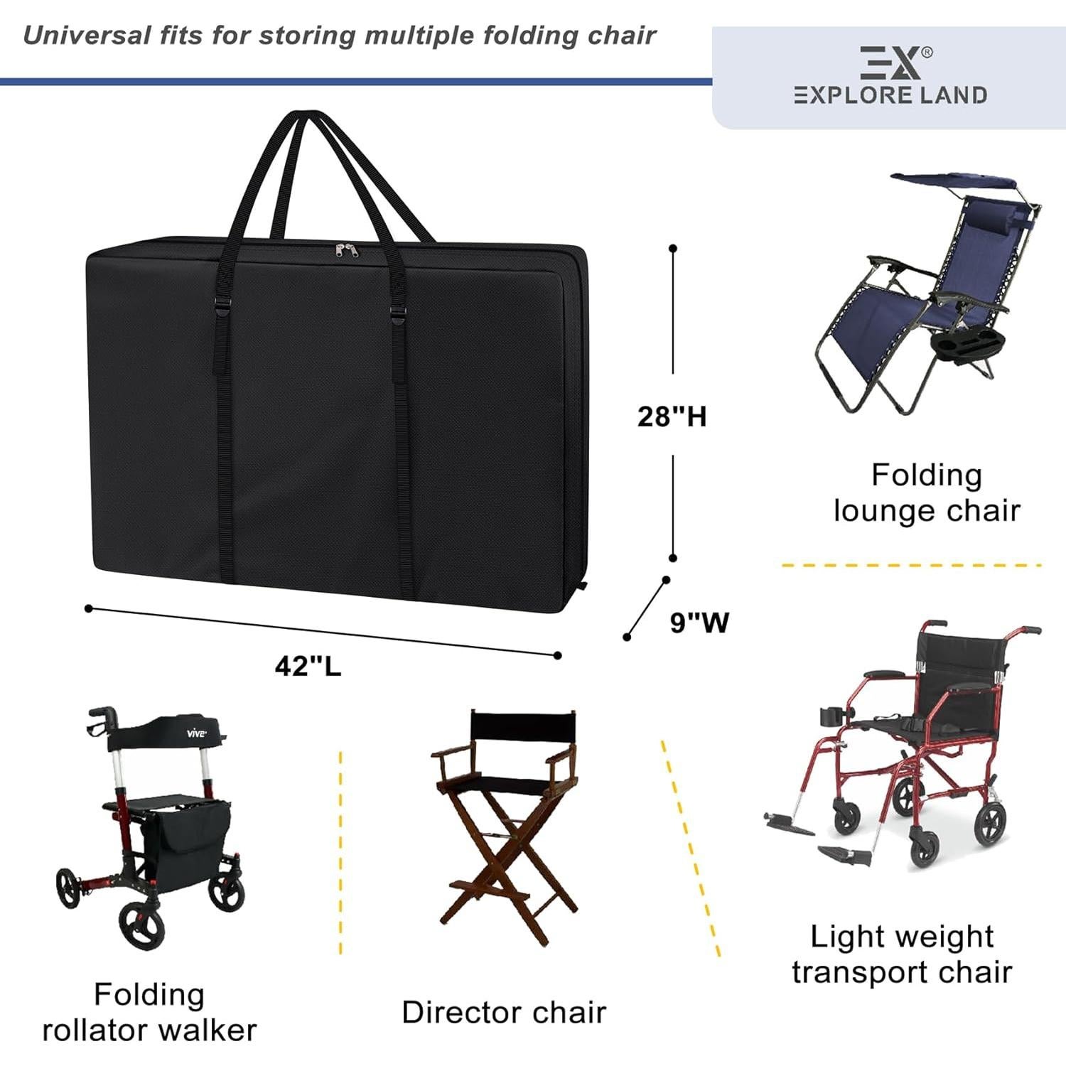 Bolsa de Almacenamiento Explore Land para Silla Plegable Negra